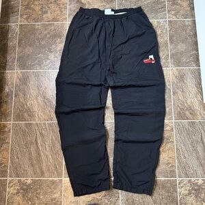 Vintage Elite Sportswear Hockey Alberta Logo Nylon Pants Trousers Black L